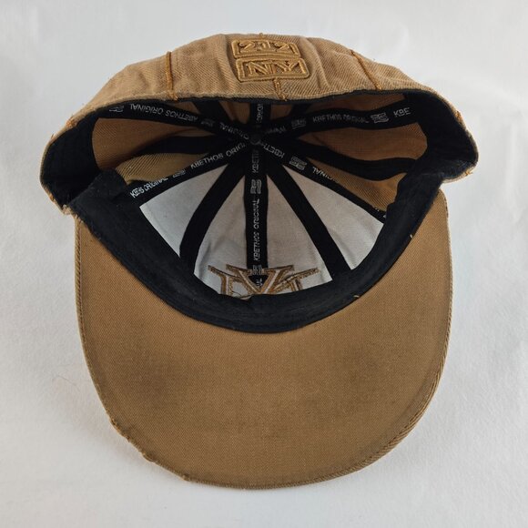 New York City Hat Mens Fitted XL Beige Brown KB Ethos Souvernir 212 Y2k Cap - Picture 7 of 9